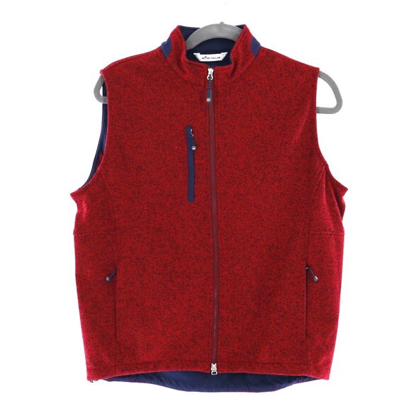 Peter Millar Condor Sweater Fleece Vest Men L Red Golf Fall Transitional outdoor - Picture 2 of 16